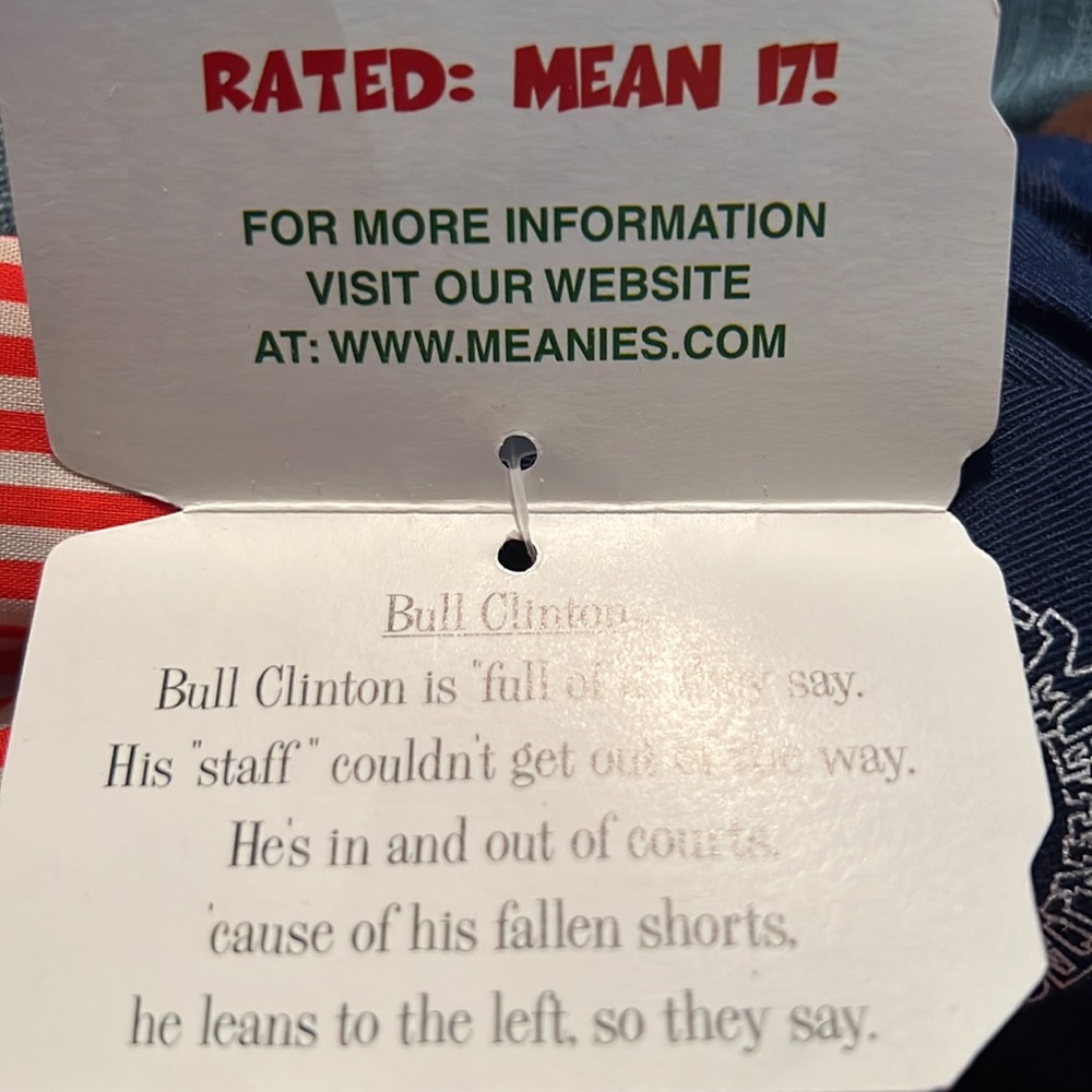 Lot of 1997 1998 Meanies Boris Mucousaurus Splat in hat Bull Clinton Cold Turkey - Picture 14 of 15